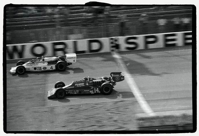 Framed Print : A.J. Foyt Racing Against Competitor Framed Print : A.J. Foyt Racing Against Competitor