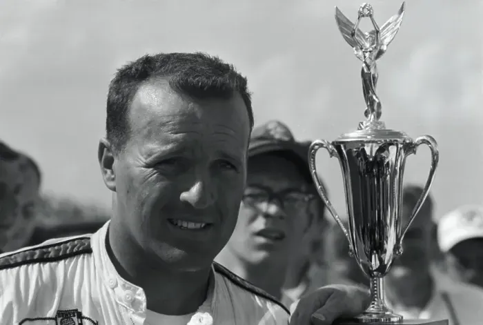 Framed Print : A.J. Foyt Receiving Trophy