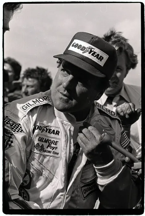 Framed Print : A.J. Foyt Taking After Winning Race Framed Print : A.J. Foyt Taking After Winning Race