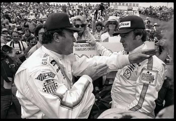 Framed Print : A.J. Foyt Talking to Johnny Rutherford Framed Print : A.J. Foyt Talking to Johnny Rutherford