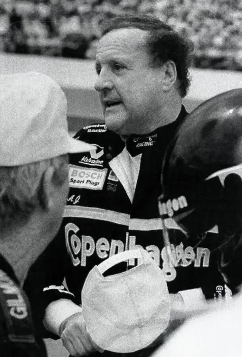 Framed Print : A.J. Foyt Talking at Racetrack Framed Print : A.J. Foyt Talking at Racetrack