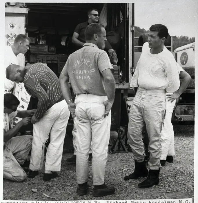Framed Print : A.J. Foyt Talking While in Water Suit Framed Print : A.J. Foyt Talking While in Water Suit