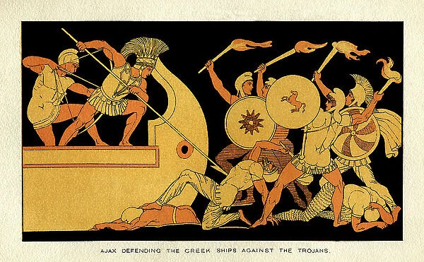 Ajax defending the Greek ships against the Trojans