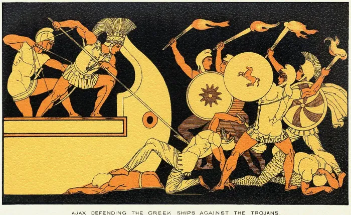 Framed Print : Ajax Defending Greek Ships Against Trojans Framed Print : Ajax Defending Greek Ships Against Trojans