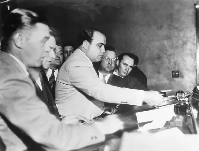 Framed Print : Al Capone Appearing in Court Framed Print : Al Capone Appearing in Court