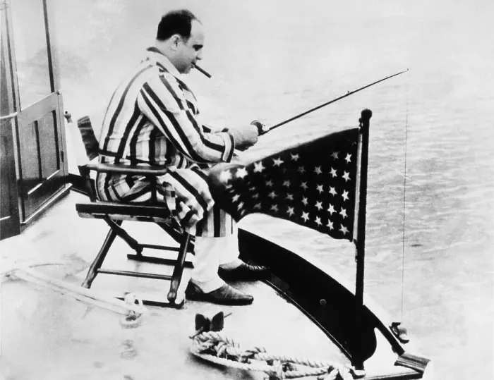 Framed Print : Al Capone Fishing from Boat Framed Print : Al Capone Fishing from Boat