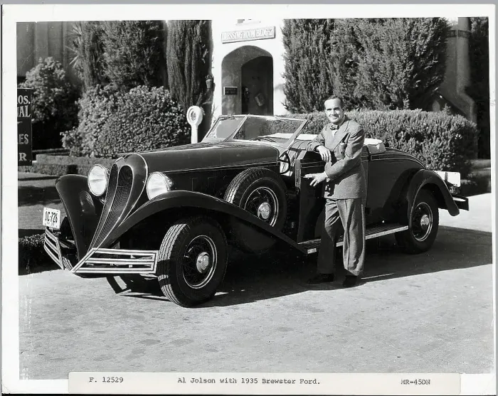 Framed Print : Al Jolson with His 1935 Brewster