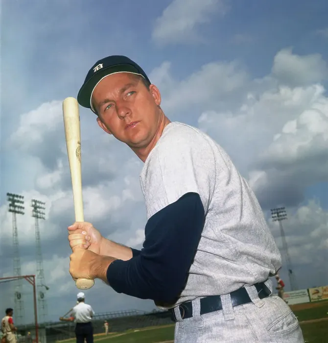 Framed Print : Al Kaline Holding a Baseball Bat Framed Print : Al Kaline Holding a Baseball Bat