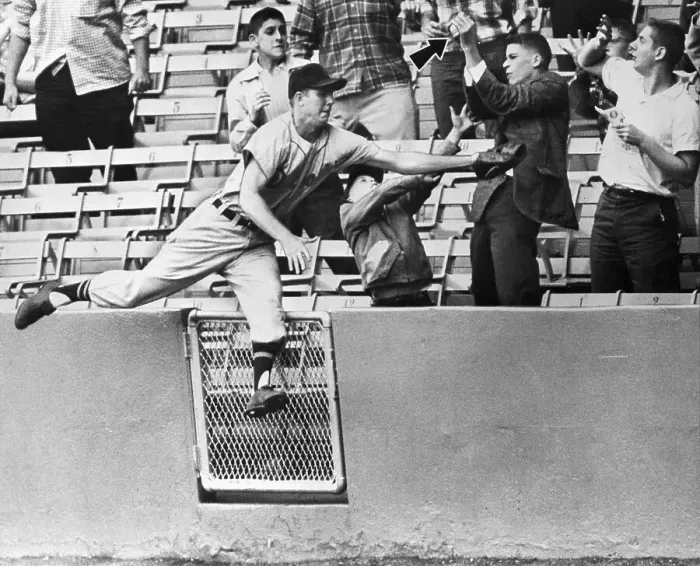 Framed Print : Al Kaline Trying To Catch Home Run Ball Framed Print : Al Kaline Trying To Catch Home Run Ball