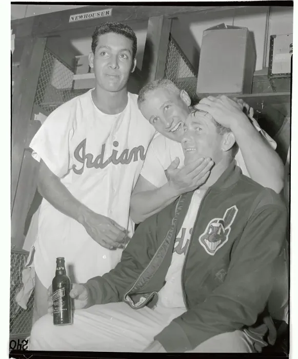 Framed Print : Al Rosen Congratulating Bob Lemon