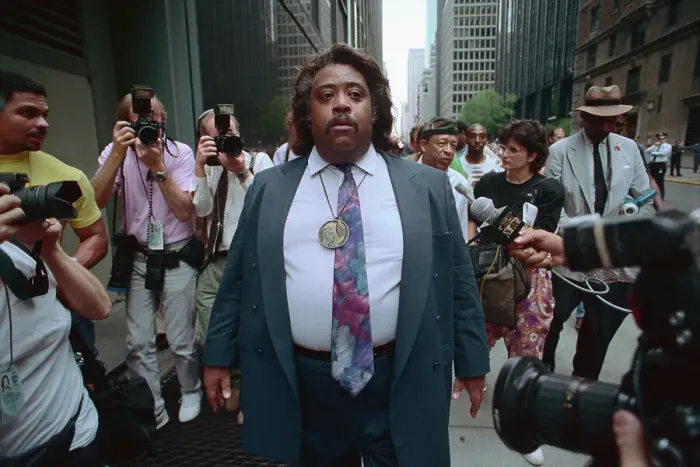 Framed Print : Al Sharpton Walking with News Media Framed Print : Al Sharpton Walking with News Media