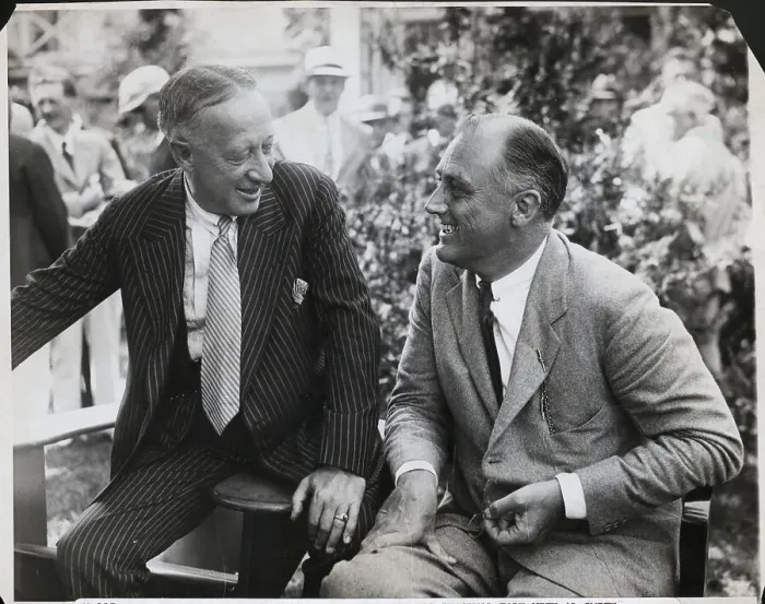 Framed Print : Al Smith Conversing with FDR Framed Print : Al Smith Conversing with FDR