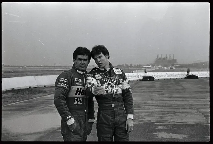 Framed Print : Al Unser and and Al Unser, Jr. in Racing Gear Framed Print : Al Unser and and Al Unser, Jr. in Racing Gear