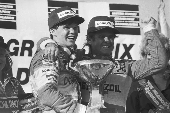 Framed Print : Al Unser, Sr. Congratulating Son on Victory Framed Print : Al Unser, Sr. Congratulating Son on Victory