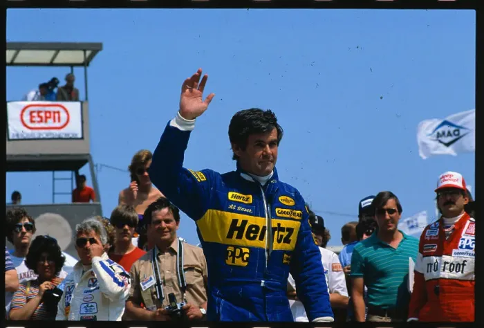 Framed Print : Al Unser Waving Before Race Framed Print : Al Unser Waving Before Race