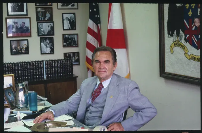 Framed Print : Alabama Governor George Wallace in His Office