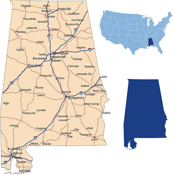 Alabama road map