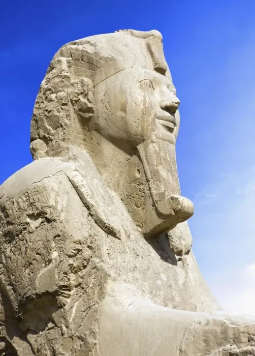 Framed Print : Detail of Alabaster sphinx, 19th Dynasty (1341-1200 BC). Ancient Memphis (UNESCO World Heritage List, 1979). Cairo, Egypt, Africa