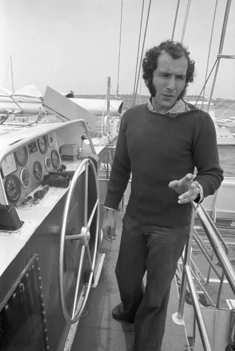 Framed Print : Alain Colas Aboard His Yacht Framed Print : Alain Colas Aboard His Yacht