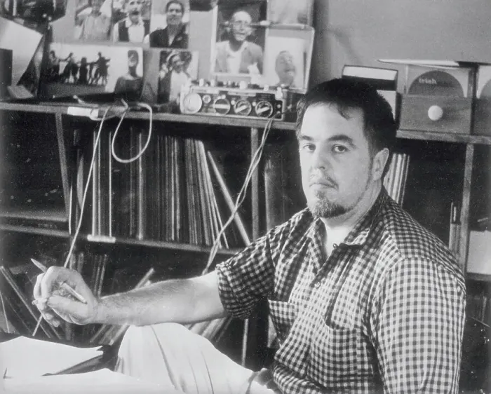Framed Print : Alan Lomax in Studio Framed Print : Alan Lomax in Studio