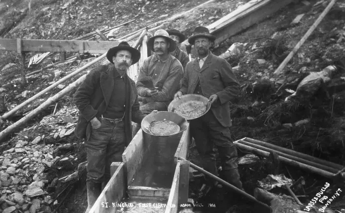 Framed Print : Alaska Gold Miners With Gold Pans Framed Print : Alaska Gold Miners With Gold Pans