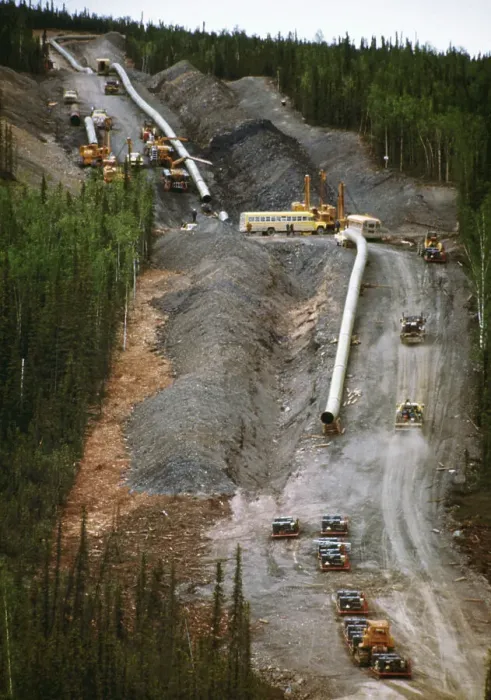 Framed Print : Alaska Pipeline under Construction Framed Print : Alaska Pipeline under Construction