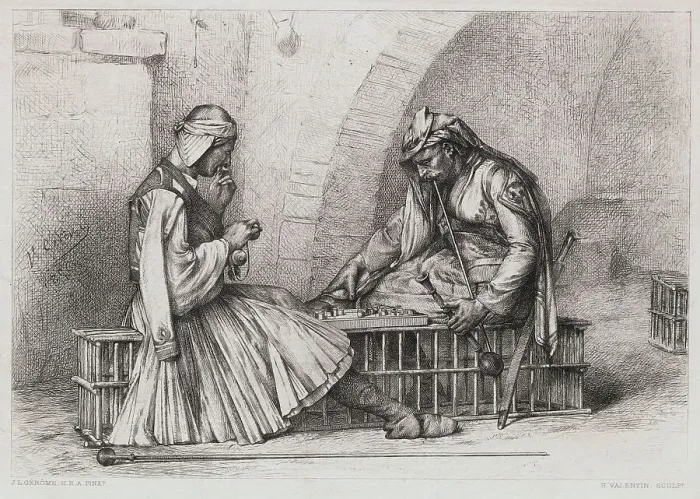 Framed Print : Two Albanian Men Playing Checkers Framed Print : Two Albanian Men Playing Checkers