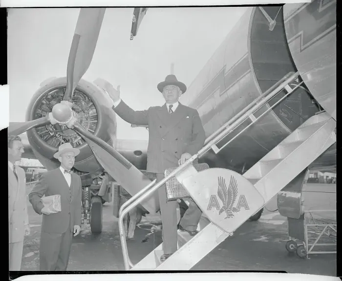 Framed Print : Alben Barkley Arriving in New York Framed Print : Alben Barkley Arriving in New York