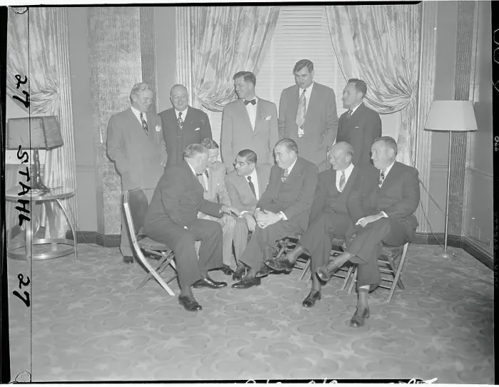 Framed Print : Alben Barkley Meeting with Colleagues