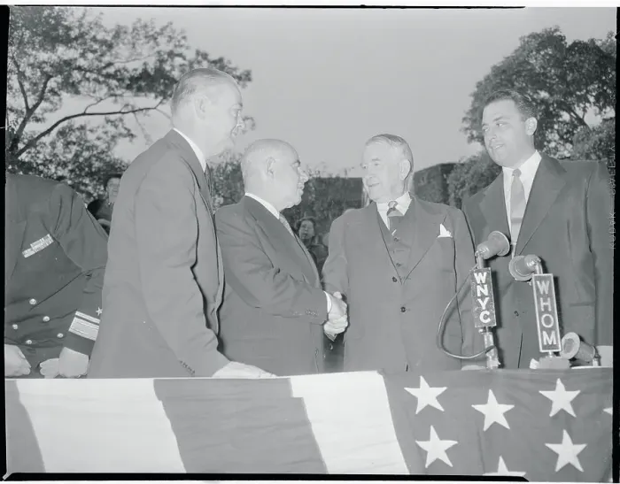 Framed Print : Alben Barkley Shaking Hands with Herbert Lehman Framed Print : Alben Barkley Shaking Hands with Herbert Lehman