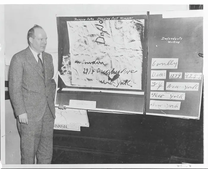 Framed Print : Albert D. Osborn Examining Evidence Framed Print : Albert D. Osborn Examining Evidence