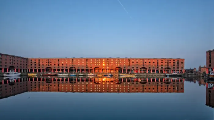 Framed Print : Albert Docks Reflection in sunrise Framed Print : Albert Docks Reflection in sunrise