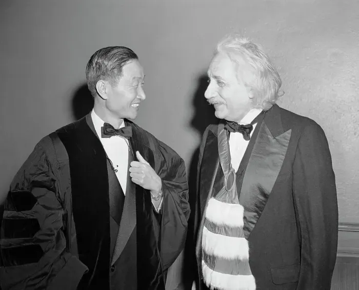 Framed Print : Albert Einstein Chatting with James Y.C. Yen Framed Print : Albert Einstein Chatting with James Y.C. Yen