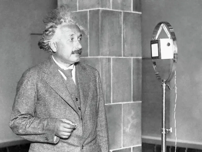 Framed Print : Albert Einstein Congratulating Thomas Edison via Radio Framed Print : Albert Einstein Congratulating Thomas Edison via Radio