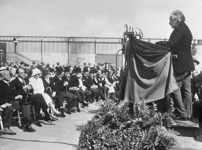 Framed Print : Albert Einstein Delivering Speech