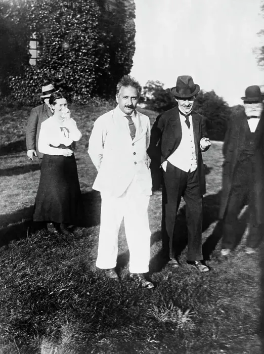 Framed Print : Albert Einstein Entertaining Guests Outdoors Framed Print : Albert Einstein Entertaining Guests Outdoors