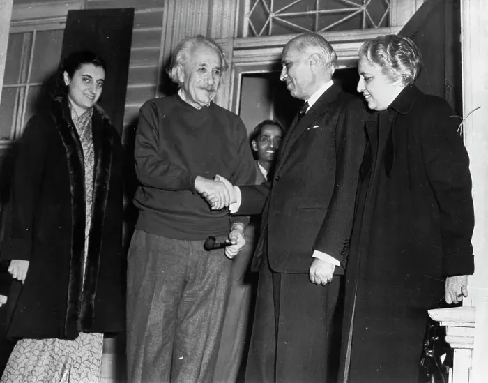 Framed Print : Albert Einstein Greeting Famed Indian Leaders at His Home Framed Print : Albert Einstein Greeting Famed Indian Leaders at His Home