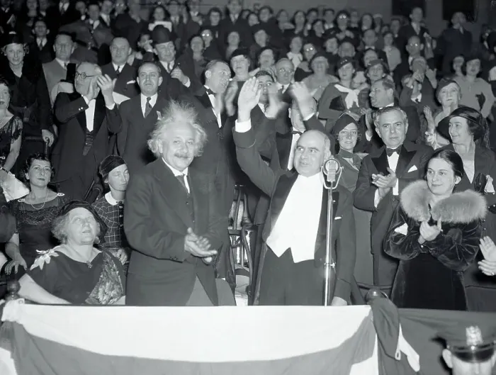 Framed Print : Albert Einstein and Herbert Lehman at Chanukah Festival Framed Print : Albert Einstein and Herbert Lehman at Chanukah Festival