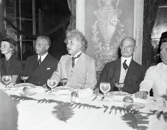 Framed Print : Albert Einstein with Max Reinhardt at Luncheon Framed Print : Albert Einstein with Max Reinhardt at Luncheon