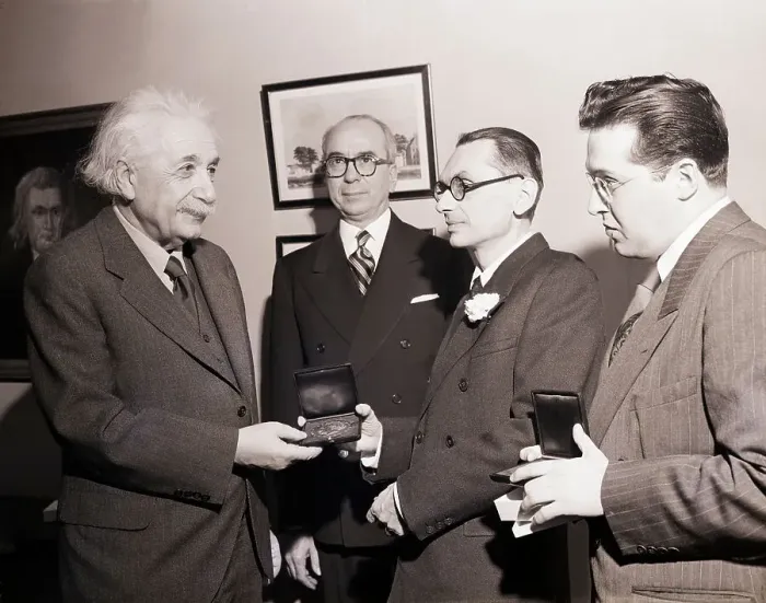 Framed Print : Albert Einstein Presents Award at Princeton University Framed Print : Albert Einstein Presents Award at Princeton University