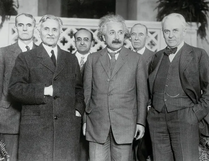 Framed Print : Albert Einstein with Robert A Millikan and Others Framed Print : Albert Einstein with Robert A Millikan and Others