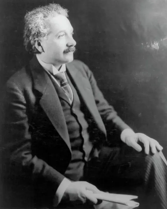 Framed Print : Albert Einstein Seated Profile View