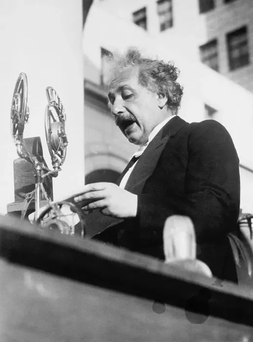 Framed Print : Albert Einstein Speaking at Reception