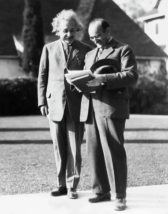 Framed Print : Albert Einstein Talking to Dr. Walther Mayer Framed Print : Albert Einstein Talking to Dr. Walther Mayer