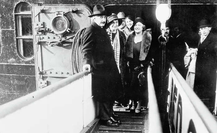 Framed Print : Albert and Elsa Einstein Boarding Ship Framed Print : Albert and Elsa Einstein Boarding Ship