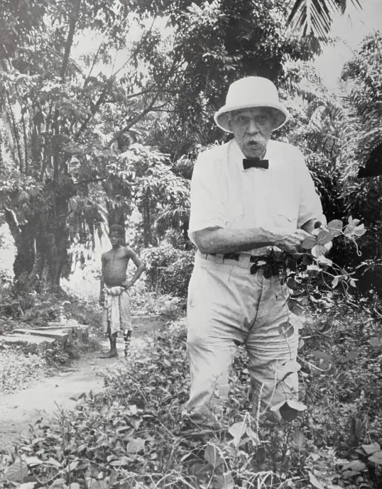 Framed Print : Albert Schweitzer Posing in the Jungle Framed Print : Albert Schweitzer Posing in the Jungle