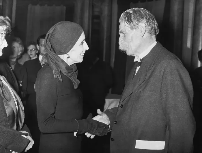 Framed Print : Albert Schweitzer Shaking Hands With Karen Blixen