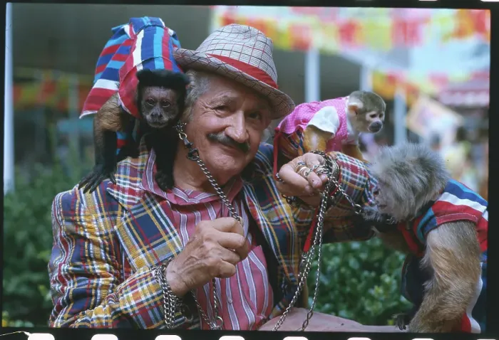 Framed Print : Alberto Lanzoil and His Monkeys Framed Print : Alberto Lanzoil and His Monkeys