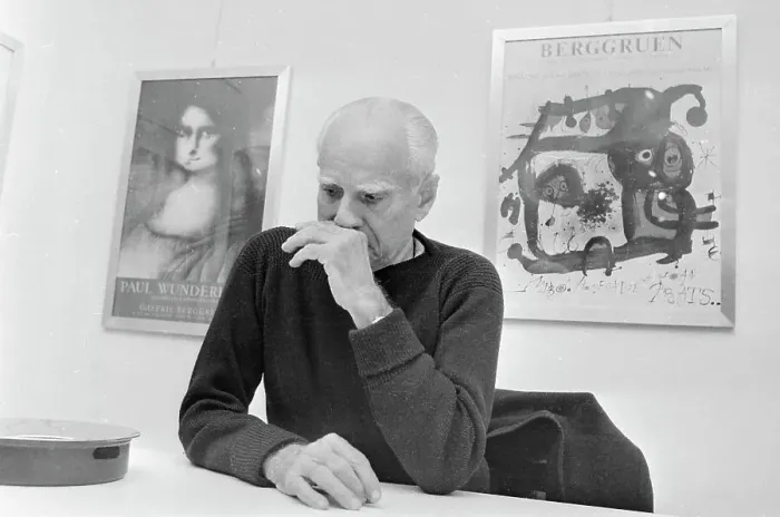 Framed Print : Alberto Moravia With Hand On Mouth Framed Print : Alberto Moravia With Hand On Mouth