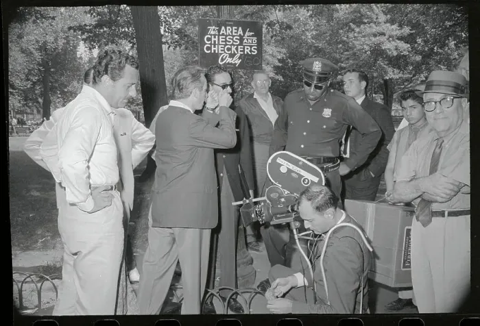 Framed Print : Alberto Sordi Interviewing in New York Framed Print : Alberto Sordi Interviewing in New York